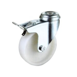 White Nylon Bolt Hole Casters