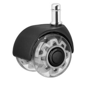 Transparent Grey Office Chair Twin Wheels Casters
