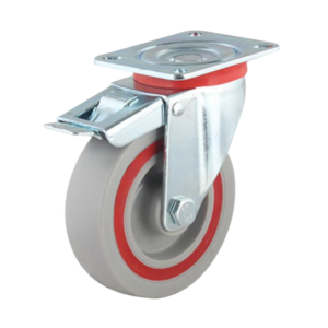 Gray & Red PP+TPR Sandwich Casters
