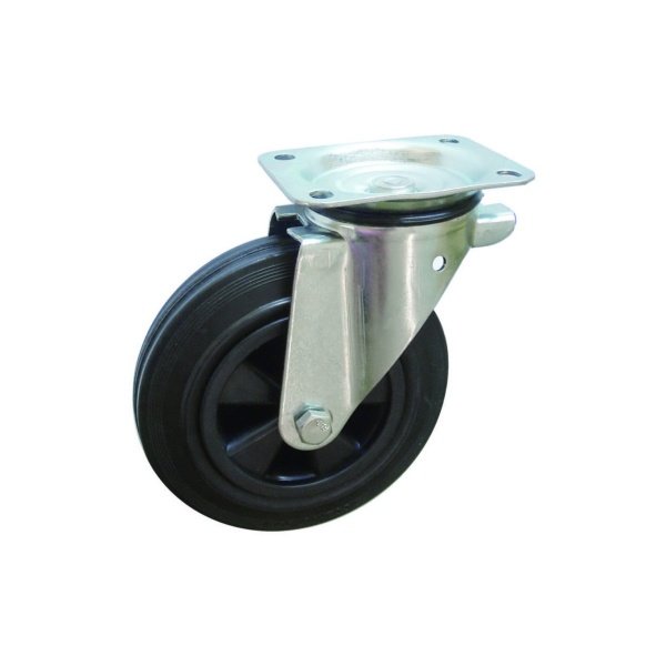 Black Elastic Rubber PP Rim, Swivel