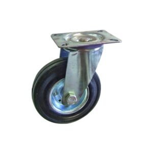Black Rubber Caster Steel Rim, Swivel