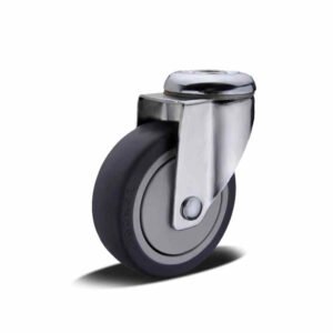 50-125mm TPR/PU/PP Stainless Steel Housing Medium Duty Apparatus Castor – Bolt Hole – Swivel