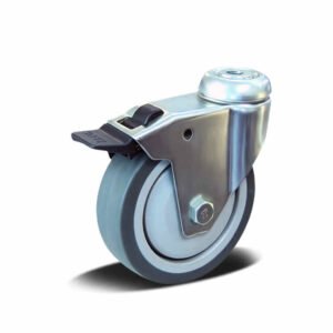 50-100mm TPR/PP Apparatus Castor – Bolt Hole – Swivel with Brake