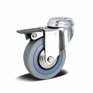 50-125mm Rubber/PA (Nylon)/PU Apparatus Castor – Bolt Hole – Swivel with Brake