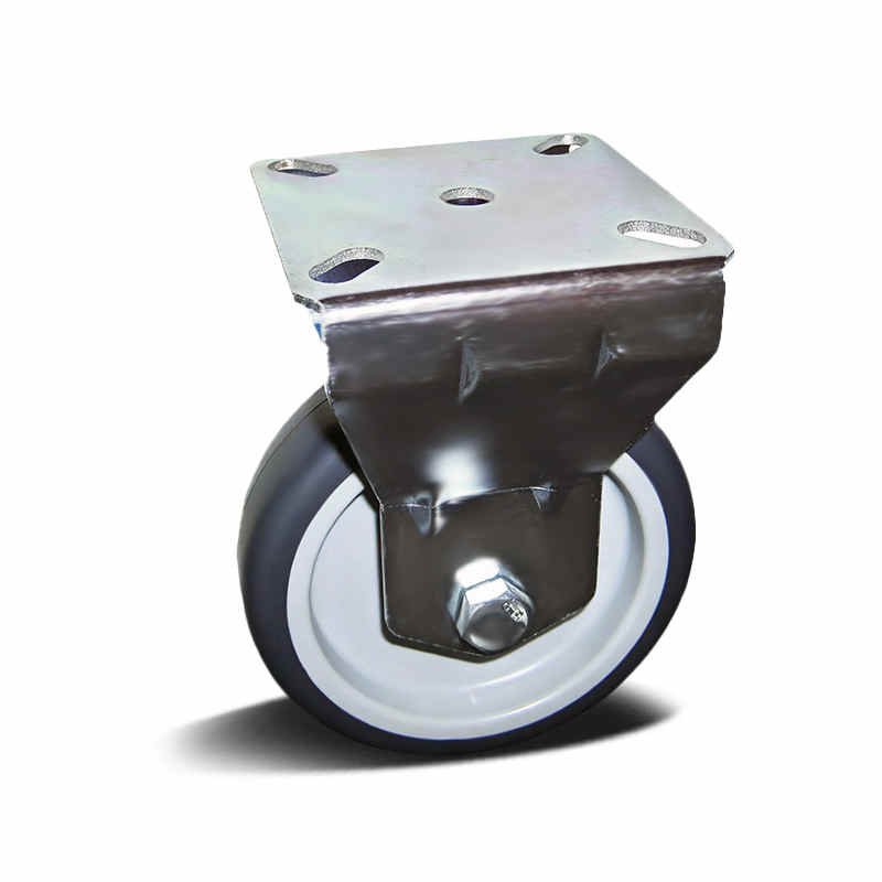 50-125mm TPR/PP Apparatus Castor – Top Plate – Fixed