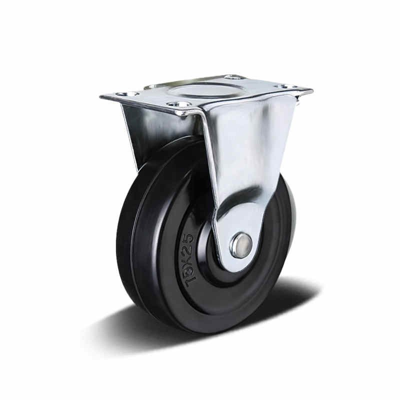 40-125mm Hard Rubber/PP/Cast Iron Apparatus Castor – Top Plate – Fixed