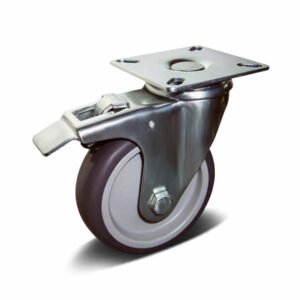 50-125mm TPR/PP Apparatus Castor – Top Plate – Swivel with Brake