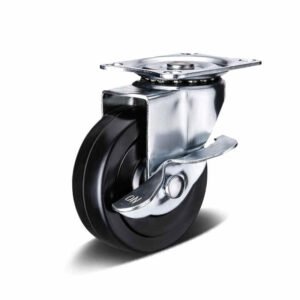 40-125mm Hard Rubber/PP/Cast Iron Apparatus Castor – Top Plate – Swivel with Brake