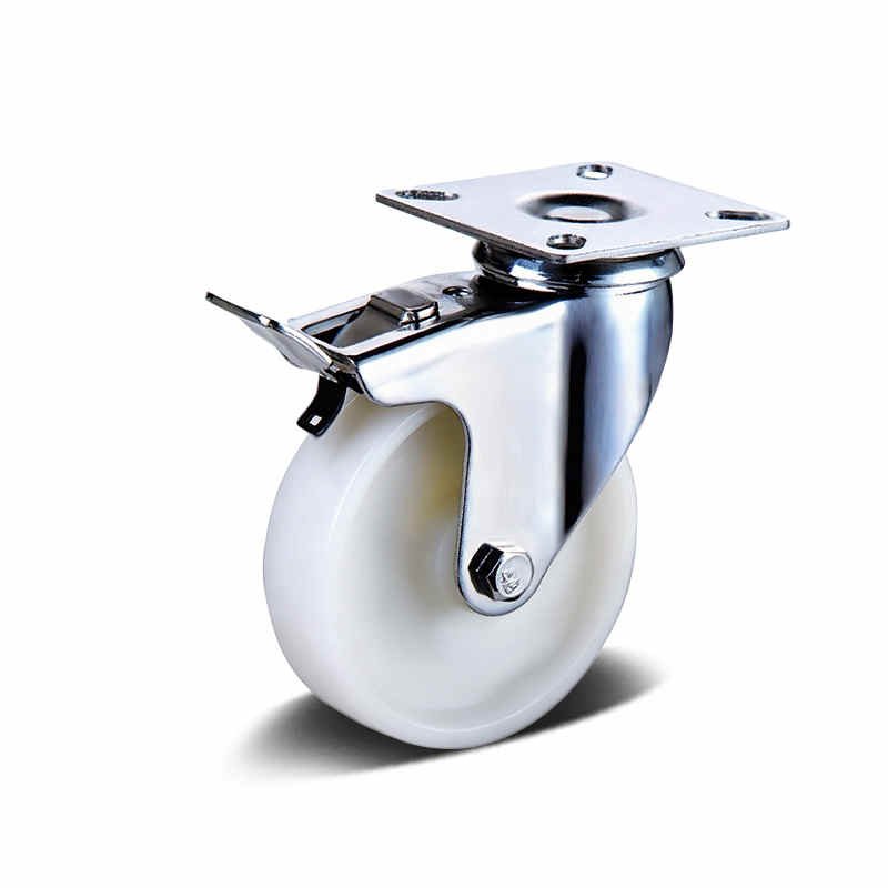 50-125mm PA (Nylon)/Rubber/PP Stainless Steel Housing Apparatus Castor – Top Plate – Swivel with Brake