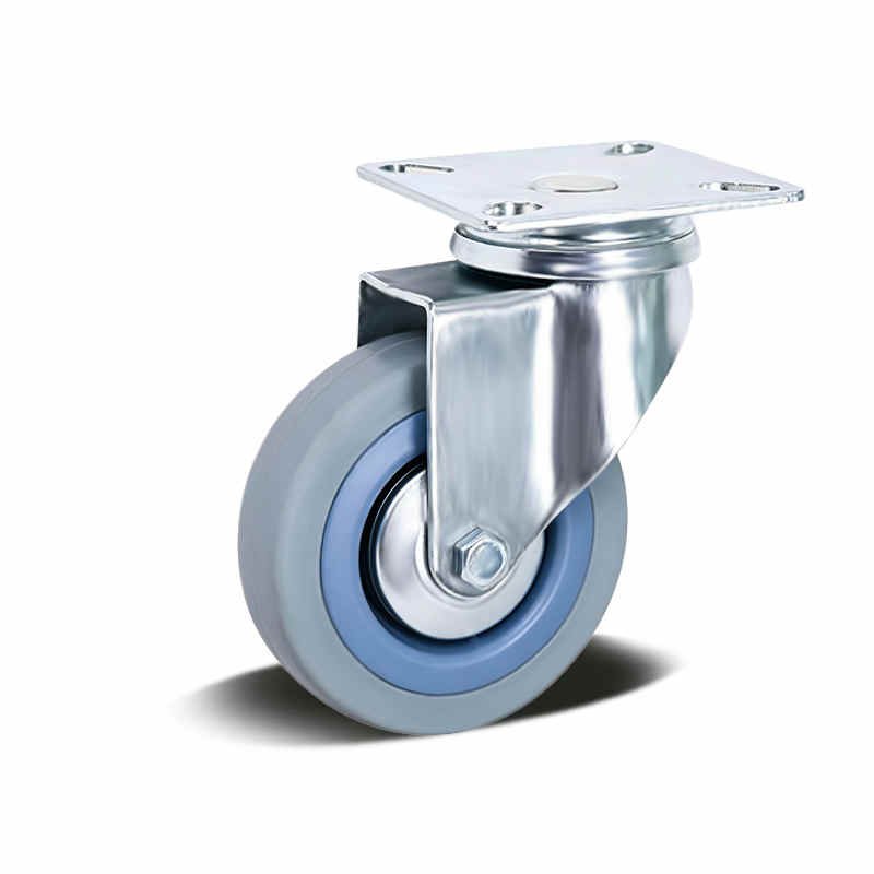 50-125mm Rubber/PA (Nylon)/PU Apparatus Castor – Top Plate – Swivel