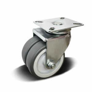 36-75mm TPR/PP Twin Wheel Apparatus Castor – Top Plate – Swivel