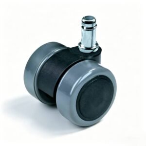 Black/Grey PU Stem Furniture Castor with Nylon Core, 30-60mm, 25-50kg Load with Swivel and Brake Options