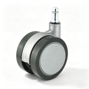 High-End Grey PU Series 1 Stem Furniture Castor with PP/Nylon Core, 60mm, 40kg Load with Swivel and Brake Options