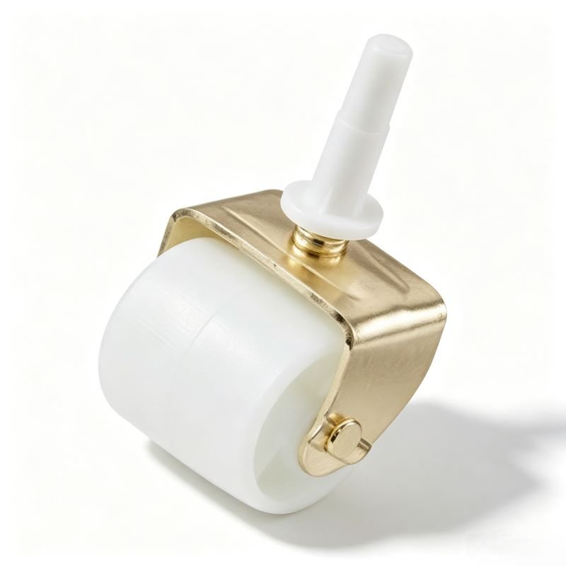 PA Bed Roller White Stem Furniture Castor with Nylon Core, 50mm, 50kg Load with Swivel and Brake Options