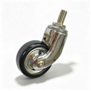 Tea Trolley Nylon Threaded Stem Furniture Castor with Zinc Alloy Housing, 42-62mm, 50-60kg Load with Swivel Option