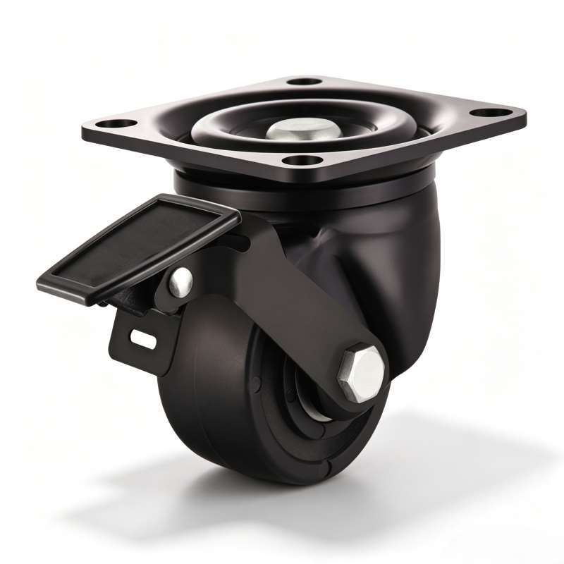 H05, Low Gravity Heavy Duty Castor – Top Plate – Swivel with Brake