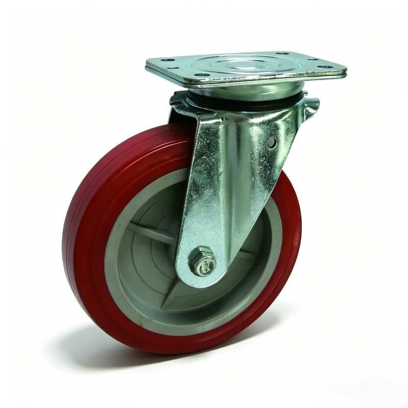 H03, PU/Cast Iron Heavy Duty Castor – Top Plate – Swivel