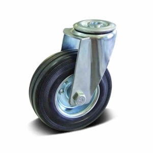Rubber with PP and Metal Core Bolt Hole Swivel Industrial Castor, 80-250mm, 50-220kg