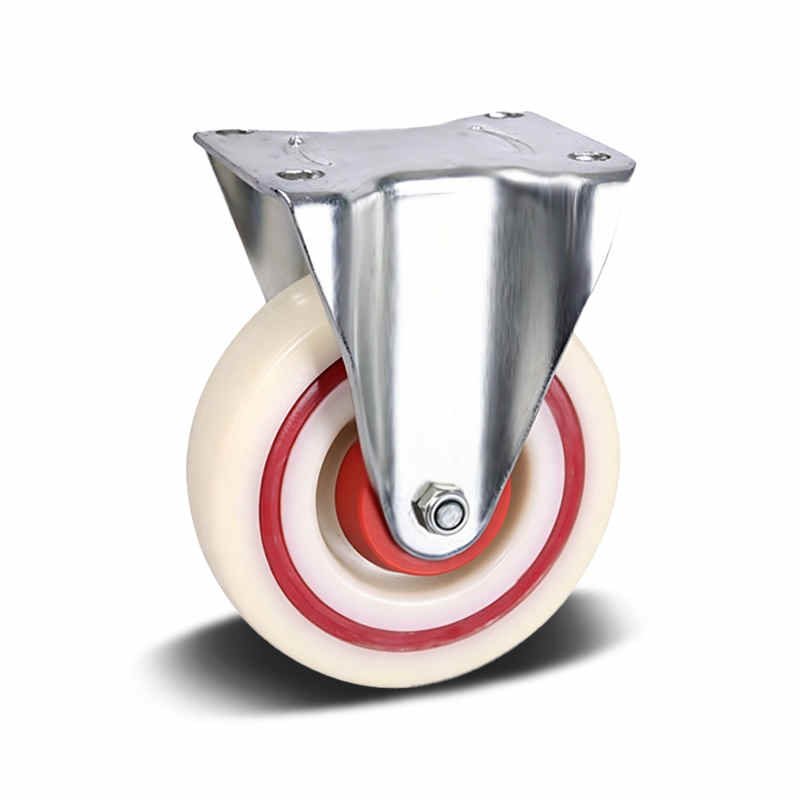 PA and Rubber Sandwich and TPR and PU with PA and Rubber and PP Core Top Plate Fixed Industrial Castor, 100-125mm, 160-200kg