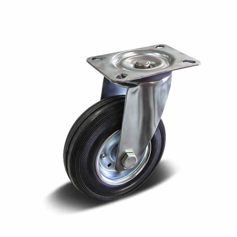 Rubber with PP and Metal Core Top Plate Swivel Industrial Castor, 80-250mm, 50-220kg