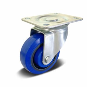 Elastic Rubber with PP and Aluminum Core Top Plate Swivel Industrial Castor, 100-125mm, 160-200kg
