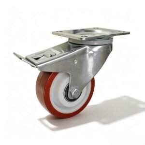 H08 PU+PA6 Wheel Heavy Duty Castor, ball bearing – Swivel with Brake