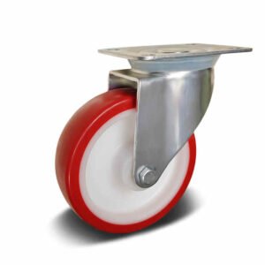 PU with PA6 Core Top Plate Swivel Industrial Castor, 100-125mm, 160-200kg