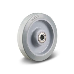 100-200mm Grey Elastic Rubber/PP Core Wheel – Ball Bearing