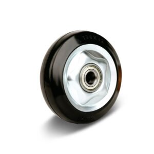 100-125mm Black Elastic Rubber Wheel – Ball Bearing