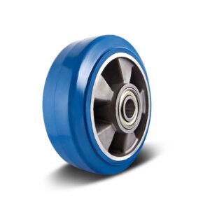 100-300mm Blue Elastic Rubber/Aluminium Core Wheel – Ball Bearing