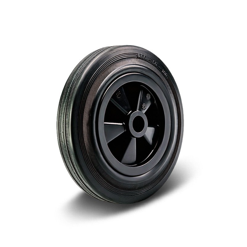 80-250mm Black Rubber/PP Core Wheel – Plain Bearing