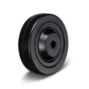 50-125mm Black Hard Rubber Wheel – Plain Bearing