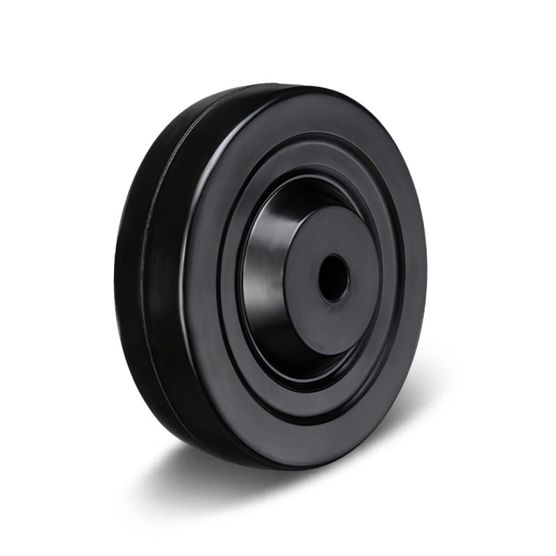 50-125mm Black Hard Rubber Wheel – Plain Bearing