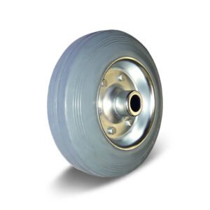 80-250mm Black Rubber/Metal Core Wheel – Plain Bearing