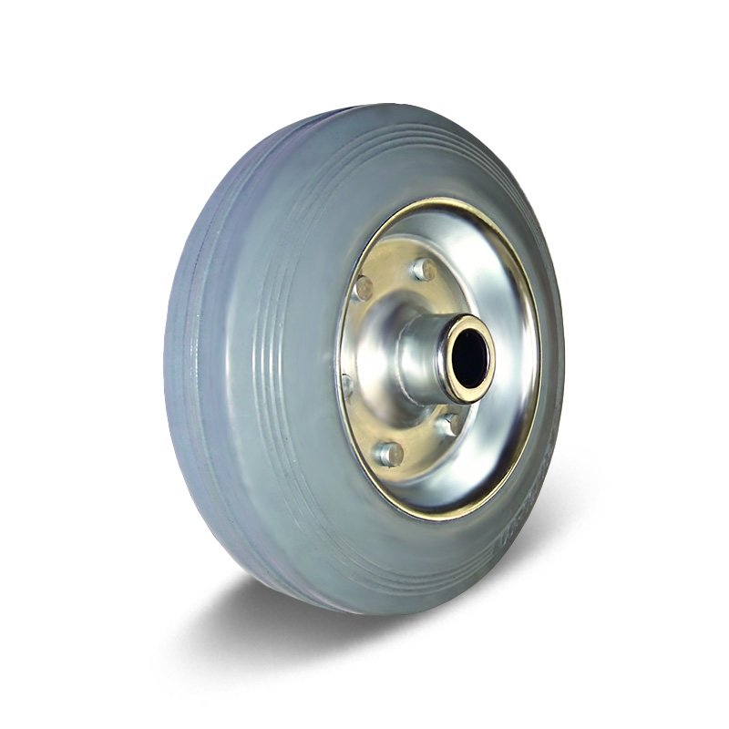 80-250mm Grey Rubber/Metal Core Wheel – Plain Bearing
