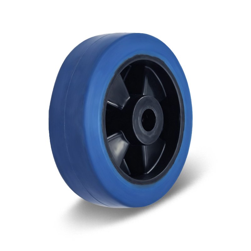 100-200mm Black Elastic Rubber/PP Core Wheel – Roller Bearing