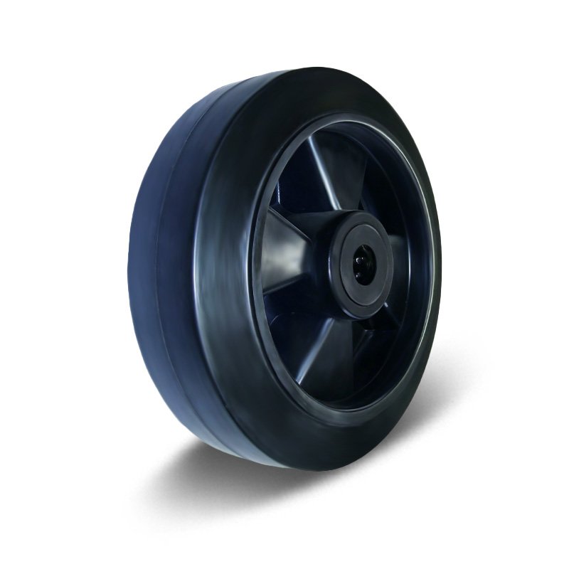100-200mm Black Elastic Rubber/PP Core Wheel – Roller Bearing