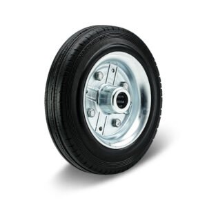 80-200mm Black Rubber/Metal Core Wheel – Roller Bearing