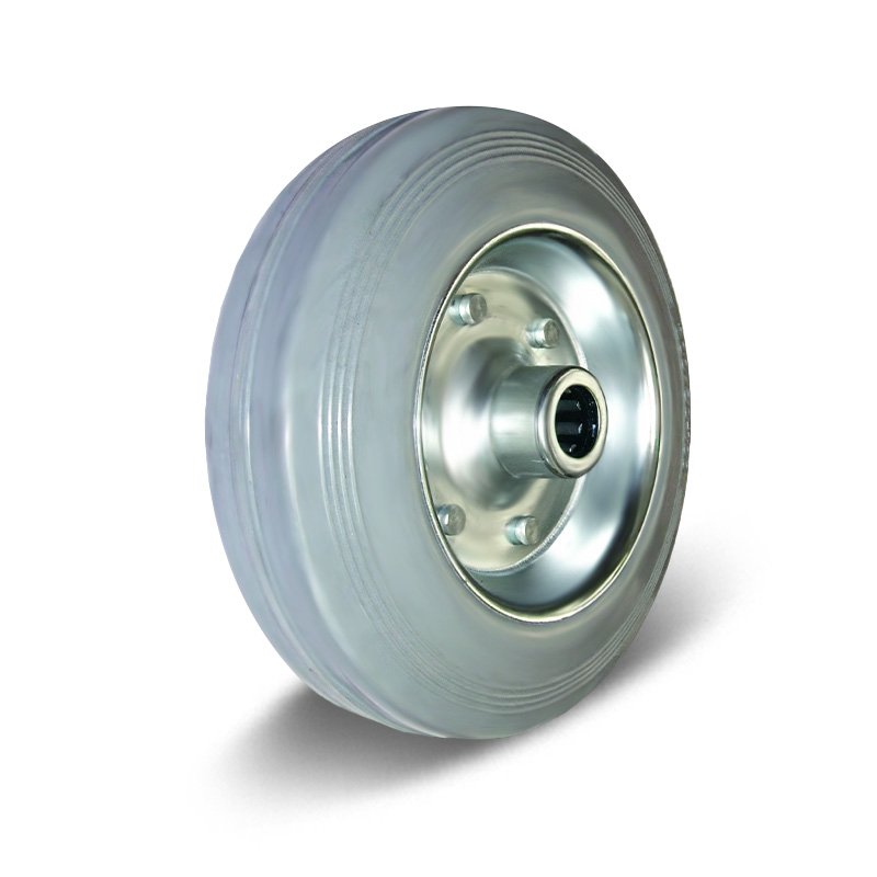 80-250mm Grey Rubber/Metal Core Wheel – Roller Bearing