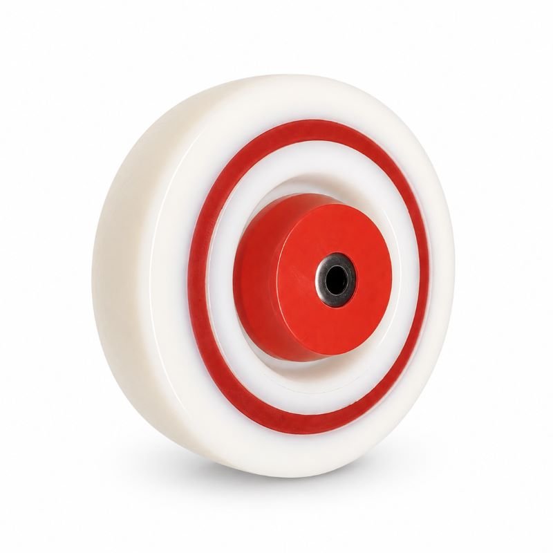 100-125mm White PA/Rubber Sandwich Wheel – Roller Bearing – New Series