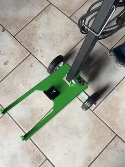 solid rubber wheel on a concrete-grinder guide frame