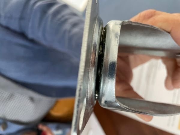 TPR castor swivel bearing and ball race close-up